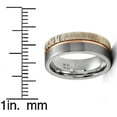 thumbnail image 4 of Metal Masters Mens Deer Antler Tungsten Carbide Ring Rose Goldtone Groove Wedding Band 8mm, 4 of 5