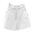 thumbnail image 4 of XuJwPNcy Cotton Linen Shorts for Woman Casual Summer Plus Size Drawstring Beach Shorts with Pockets Comfy Lounge Shorts, 4 of 4