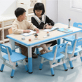 thumbnail image 2 of JoanKaren Adjustable Kids Table & 6 Chairs Set,Multi-Activity Center with Graffiti-Resistant Surface for Playroom & Study,Blue, 2 of 7