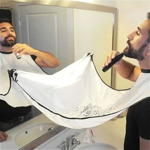 Beard Catcher Cape Bib Mirror Suction Cup Apron Hair Shave Beard Catcher Clean Care Waterproof Floral Cloth With Two Suctio