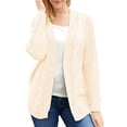 thumbnail image 4 of Women's White Chunky Wide Long Sleeve Knit Cardigan, 4 of 5