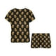 thumbnail image 3 of Conjunto de pijama corto para mujer con estampado de cabeza de tigre LKS306, 3 of 4