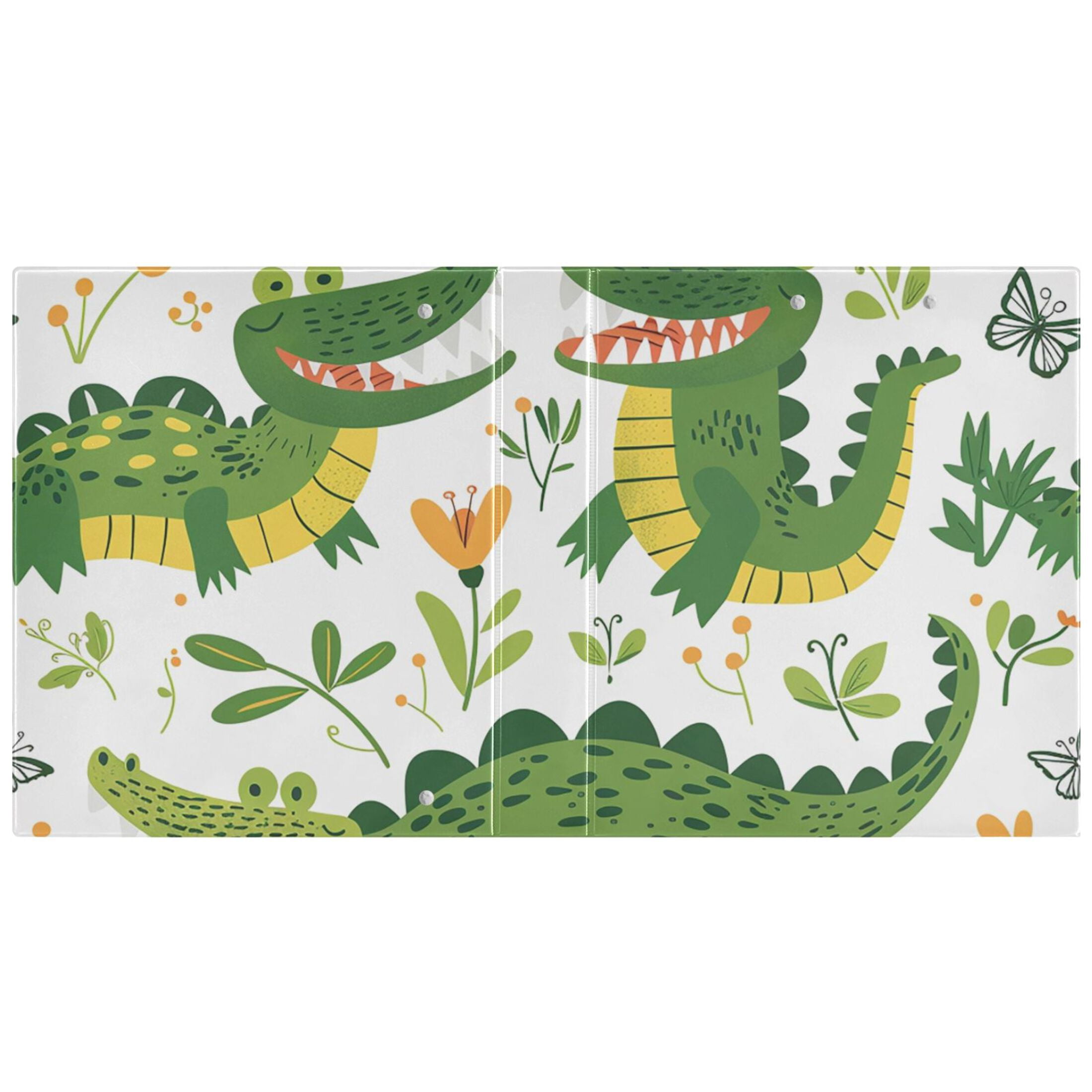 Crocodiles 3 Ring Binders 1.5 inch Hardcover File Folders with Interior Pockets A4 Size Organizer for School Office Hospital