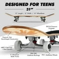 thumbnail image 4 of Magneto Skateboard - Beginner Skateboard for Kids - Mini Longboard Shape for Smooth Cruising - 27.5" x 7.75", Palm Trees, 9-Ply Maple, 4 of 9
