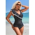 thumbnail image 4 of Beautyin Sexy Monokini Swimwear One Piece Swimsuit Women Asymmetrical Shoulder Straps V Collar Bathing Suit, 4 of 7