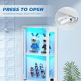 thumbnail image 4 of BROTTAR 65" Corner Glass Display Cabinet with LED Lights, 4-Tier Showcase Display Case with Glass Doors & Human Body Sensor for Collectibles, Liquor, White, 4 of 7
