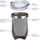 thumbnail image 2 of Vaso de vino aislado con tapa, blanco, de acero inoxidable de doble pared, sin tallo, 355 ml, taza de café aislada duradera, para champán, Co, 2 of 5