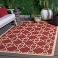thumbnail image 2 of SAFAVIEH Courtyard Carol Geometric Indoor/Outdoor Area Rug, 4' x 5'7", Red/Beige, 2 of 12