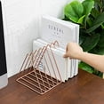 thumbnail image 4 of Triangle File Folder Racks and Magazine Holder,9 Section Metal Newspaper Holder Magazine File Storage for Office Home Decoration,Rose Gold By GIXUSIL, 4 of 8