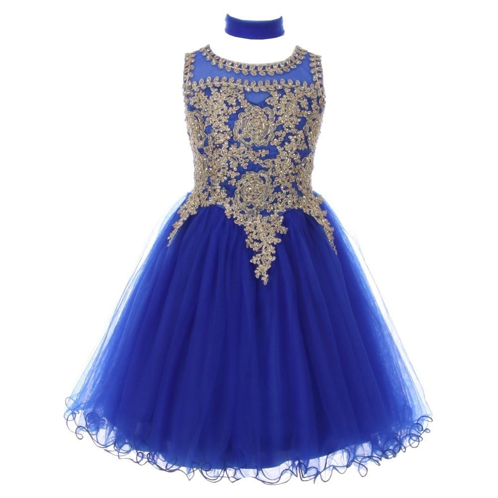royal blue gold dress