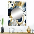 thumbnail image 1 of Designart "Abstract Pattern with Blue and Golden Textures IV" Abstract Mirror Wall Decor - Modern Blue Abstract Mirror Wall Art For Bathroom - 32" x 24" Inch, 1 of 5