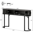 thumbnail image 2 of 55 Inch Console Table with 2 Drawers, Entryway Table with Sliding Door, Long Sofa Table Behind Couch w/Metal Leg, Mid-Century Modern Console Table for Entryway, Hallway, Living Room,Black, 2 of 7