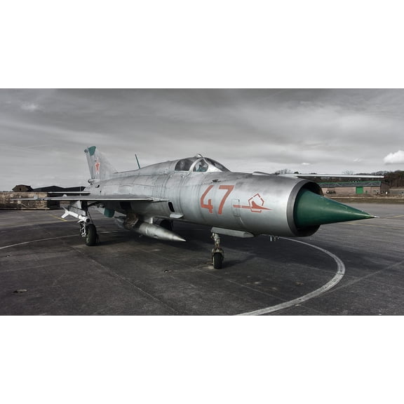 Wall Art Impressions 42x24in Photo Paper Cold war relic. Soviet Jet Fighter MiG-21