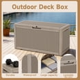thumbnail image 7 of MINDYES 120 Gallon Resin Deck Box, Wicker Outdoor Storage Box for Garden Tools & Patio Cushions, Beige, 7 of 7