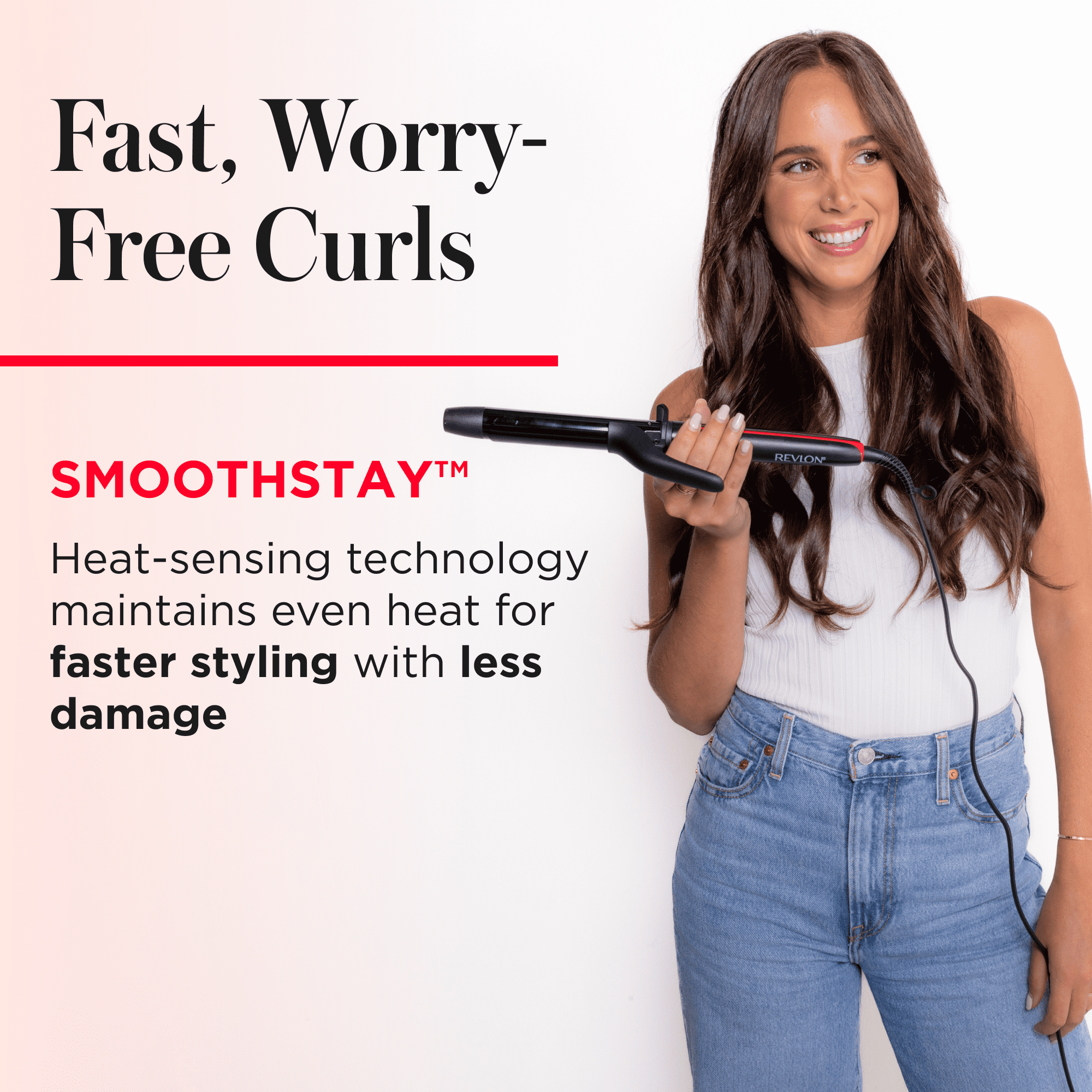Revlon SmoothStay 1" Coconut Oil-Infused Curling Iron, Black