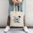thumbnail image 2 of Stylish Canvas Tote Bag with " Programme Ball ' s AL " in blue and black featuring a fan design Perfect for shopping travel and parties, 2 of 4