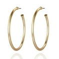 thumbnail image 2 of Pomina Tubular Open Round Classic Matte Gold Hoop Earrings for Women (Hemitite), 2 of 9