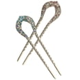 thumbnail image 4 of 2 Pcs Épingle à Cheveux Vintage en Cristal Strass à Double Griffe Épingle à Cheveux, 4 of 8