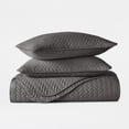 thumbnail image 4 of Lightweight Wrinkle Resistant Quilt Sets in Gray Herringbone for King Size Bedding by Comfort Canopy, 4 of 10