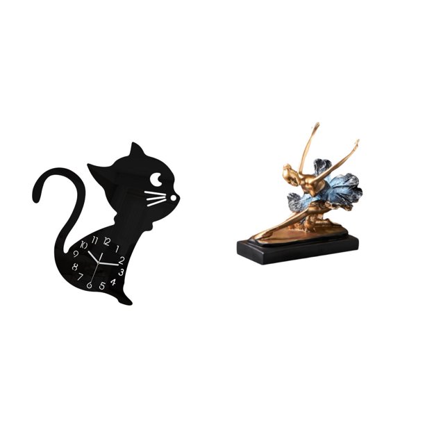 Reloj de pared,Reloj de pared con diseño de gato para guardería,sala de juegos y interior,estatua de bailarina de ballet,Estatua de bailarina de ballet,figura de bailarina,Escultura de resina