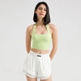 thumbnail image 1 of Sujetador deportivo sexy con cuello fruncido para mujer para correr, fitness, usar chaleco de yoga en la cintura, 1 of 5