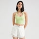 thumbnail image 1 of Sujetador deportivo sexy con cuello fruncido para mujer para correr, fitness, usar chaleco de yoga en la cintura, 1 of 5