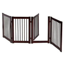 Pet Gate with Walk Through Door, 4 Panel Pet Fence Indoor, 80 Inches Extra Wide Freestanding Dog Gates for House, Stairs, Doorways