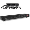 thumbnail image 1 of Pyle 19 Outlet 1U Rackmount Power Distribution Unit - Surge Protector - 15 Amp Circuit Breaker - 4 USB Ports - 15FT Cord - Power Supply for Servers,, 1 of 7