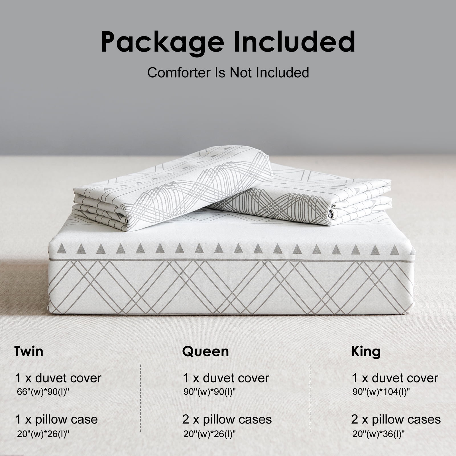 WARMDERN Cotton 800 Thread Count 3 Piece Duvet Sets Queen with Duvet Cover and Pillowcase