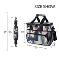 thumbnail image 3 of FORMRS Insulated Cooler Bag 24 Cans Capacity Soft Leakproof Lunch Box with Side Pockets, Pink Stripes, 3 of 7