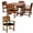 Green, variant on All Things Cedar TD72-20-W 5-Piece Teak Extension Patio Table Arm Chair Set | White Cushions - 50L x 50W x 29H
