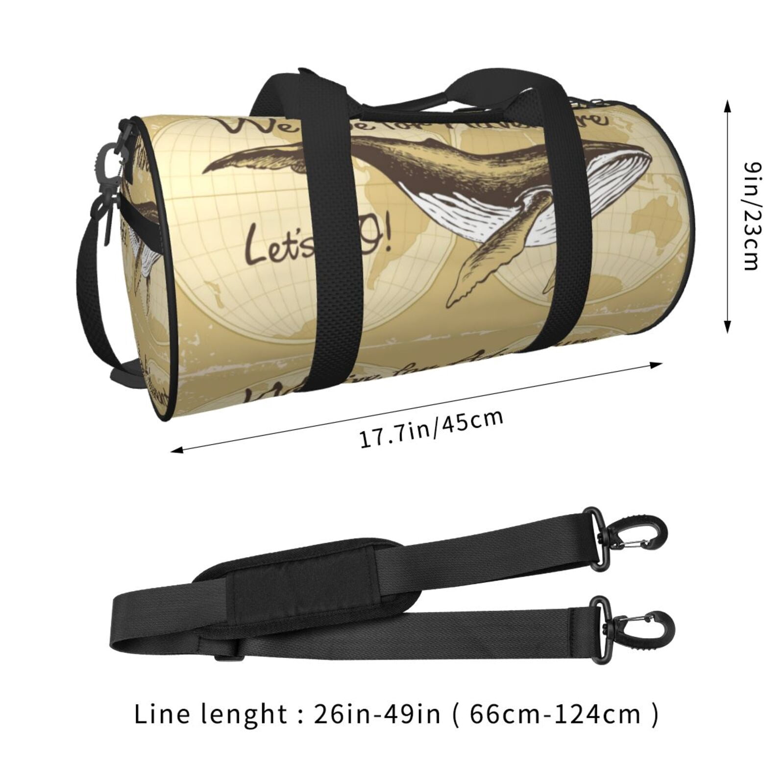 Vsdgher We Live for Adventure 45L Foldable Duffel Bag, Sports Gym Bag,Overnight Bag, Portable Weekender Bag for Airplanes