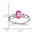 thumbnail image 2 of Primal Gold 14 Karat White Gold 7x5mm Oval Pink Sapphire and AA Diamond Ring, 2 of 3