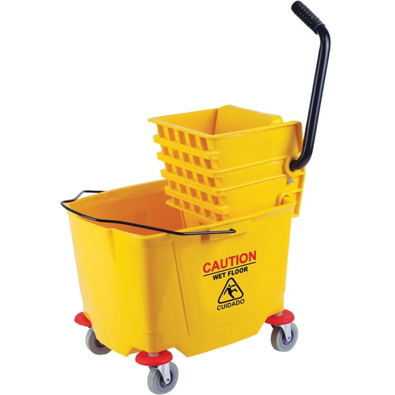 Commercial Yellow Mop Bucket and Side Press Wringer, 20 Qt, Perfect for Professional/Industrial/Business/Household