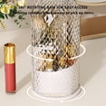 thumbnail image 5 of Rotating Cosmetic Organizer with Dustproof Transparent Cover, Multiple Compartments for Makeup Storage, Patterned Desktop Storage Container for Vanity or Office, Elegant and Functional Design, 5 of 9