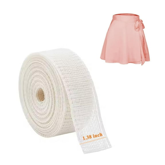 Reusable Narrow Hem Sewing Tape for Thin Fabric, Fishbone Ban Roll Tape for Chiffon & Silk Dresses, Easy Hemming Guide for Sewing Beginners （5 yards）
