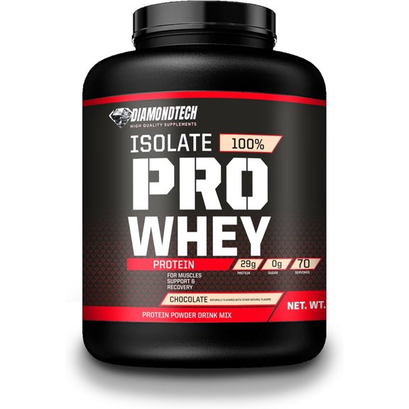 Proteína Pro Whey Isolate 5lbs 2.27kg 70 servicios CHOCOLATE Diamondtech