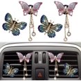 thumbnail image 1 of HSHDLDF Bling Butterfly Air Vent Clips 4 Pcs Crystal Butterfly Pandent Car Air Fresheners Vent Clips Car Diffuser Vent Clip Diamond Car Decoration Cute Car Interior Decor Bling Car, 1 of 7