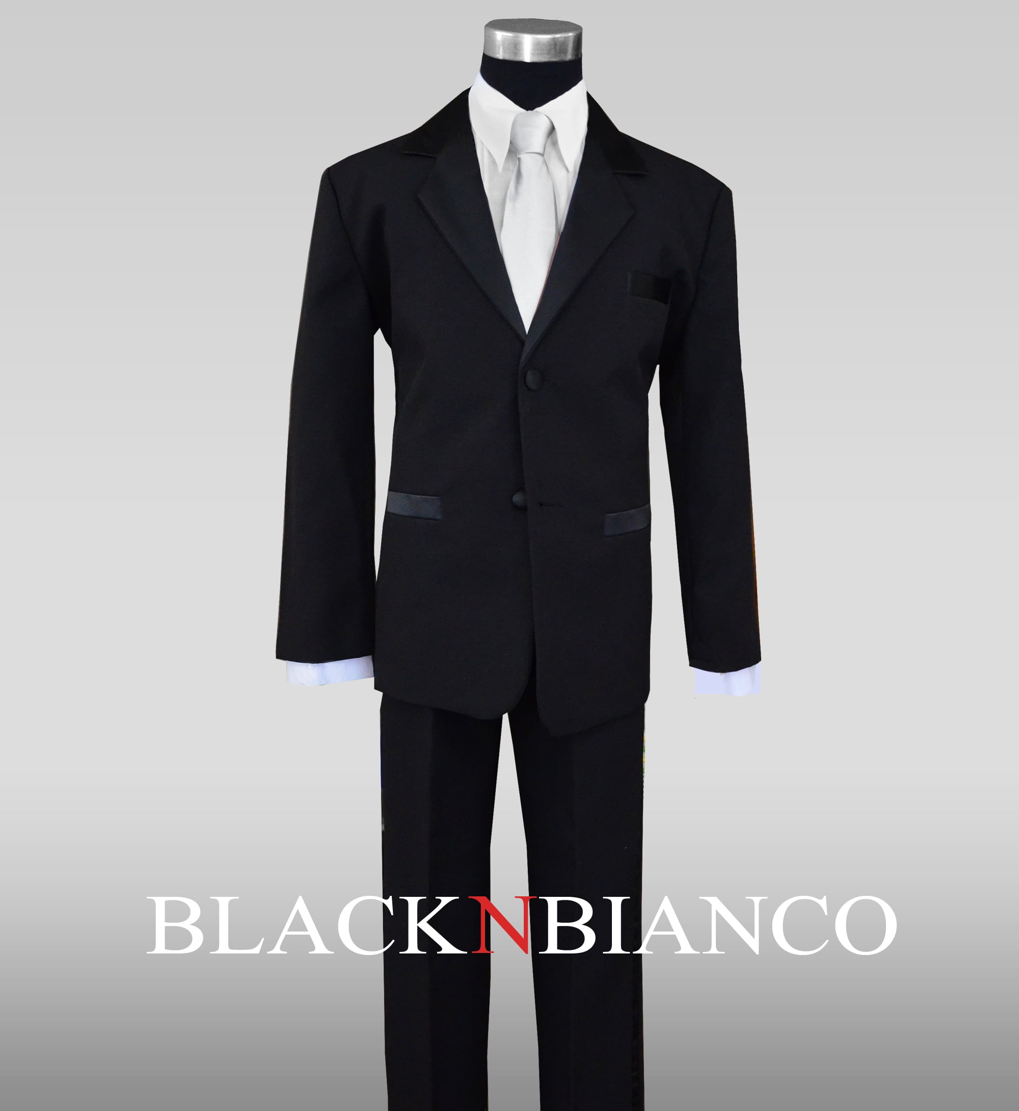 black and silver prom tuxedo