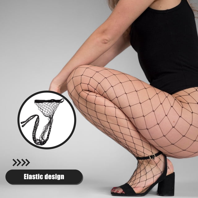 unbranded Mallas De Malla Negras Con Para Mujer Medias Elásticas Firmes Atractivas Para Cuerpo Encantador