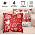 thumbnail image 5 of Valentines Day Throw Pillow Covers 20x20 Set of 2 Red Stripes Love Heart Decorative Pillow Cases Valentine Buffalo Plaid Outdoor Pillowcase for Sofa Couch Home, 5 of 6