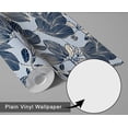 thumbnail image 6 of S4sassy Removable Nature-inspired Waterproof Wall Wrap, Wallcover, Botanical Striped Print Contact Paper for Walls, Cabinets, and Dresser, Self Adhesive Vinyl Wallpaper Roll- Blue (25"x240" inch), 6 of 8