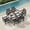 Black, variant on SOBREMESA 7-Piece HDPE Outdoor Dining Set, 66.9" Marble Texture Patio Table with Umbrella Hole, and 6 All-Weather Chairs for Yard Deck Porch, Gray