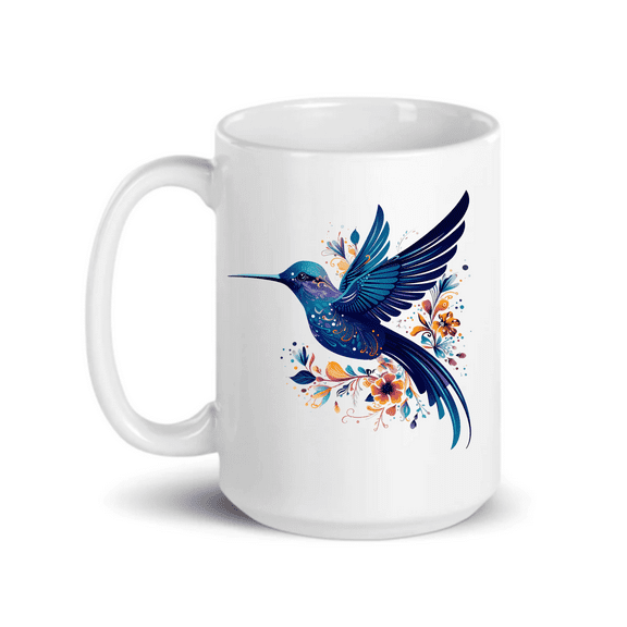 C&M Personal Gifts 15 oz Hummingbird Ceramic Coffee Mug  - Unique Bird Gift  (Style H1)