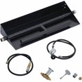thumbnail image 1 of 18inx6in Rectangular Drop-In Fire Pit Burner Kit 60000 BTU Dual Fuel Propane and Natural Gas Fire Pit Insert with Spark Ignition Black Steel for Indoor Outdoor Use, 1 of 8