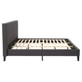 thumbnail image 6 of CorLiving Nova Ridge Luxurious Dark Gray Upholstered King Size Platform Bed Frame with Headboard - Platform Design, No Boxspring Required, Perfect for King Bed, Headboard and Frame Combination., 6 of 12