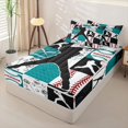 thumbnail image 2 of Homewish Teal Black Baseball Zipper Twin Comforter Sets with Fitted Sheet and 2 Pillowcases, Sport Zipper Bedding Set for Boys and Girls, Black Reversible, 4 Pieces, 2 of 6