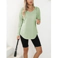 thumbnail image 5 of Women's V Neck Hoodies Long Sleeve Sweatshirt Drawstring Pullover Tops with Pocket, 5 of 7
