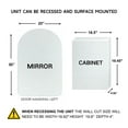 thumbnail image 3 of TEHOME White Frameless Arch Recess & Surface Mount Cabinet with Mirror for Bathroom, 30'' H x 20'' W, 3 of 12
