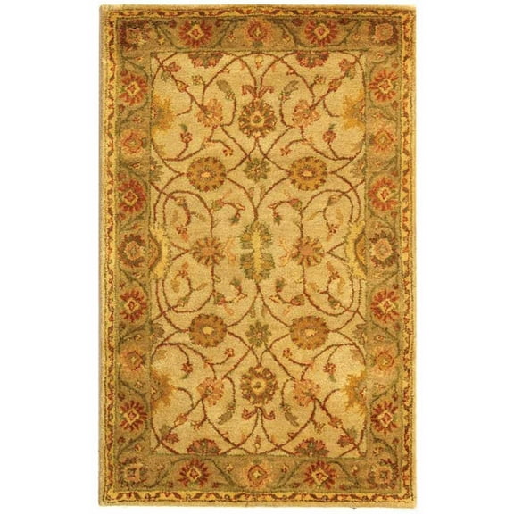 SAFAVIEH Antiquity Domhnall Oriental Wool Area Rug, Ivory/Light Green, 3' x 5'